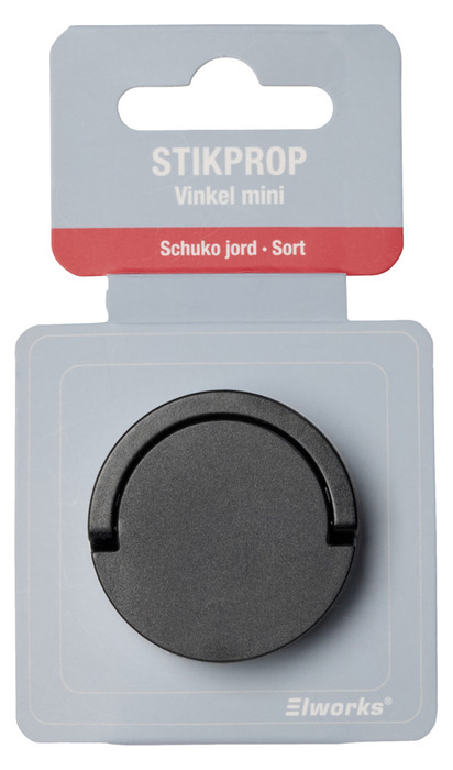 Stikprop vinkel schuko mini sort - Elworks